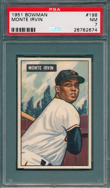 1951 Bowman #198 Monte Irvin PSA 7 *Rookie* 