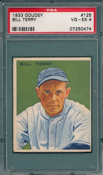 1933 Goudey #125 Bill Terry PSA 4