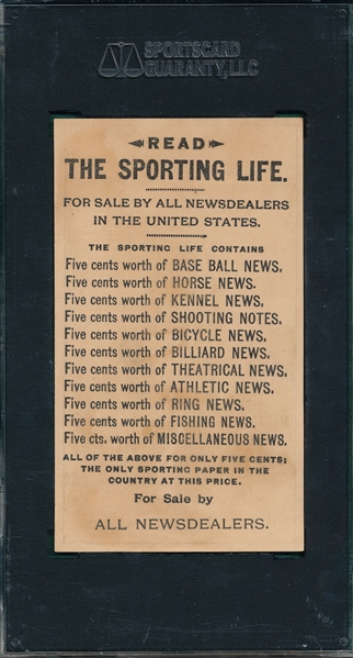 1880's H804-4, Our Baseball Manager, Sporting Life SGC 30 *Strong Front*