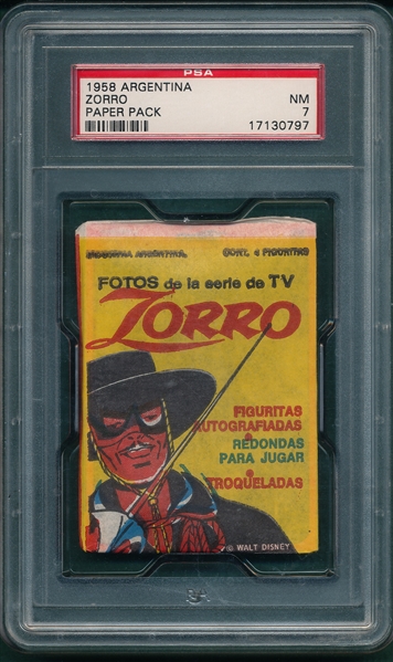 1958 Argentina Zorro Unopened Pack PSA 7