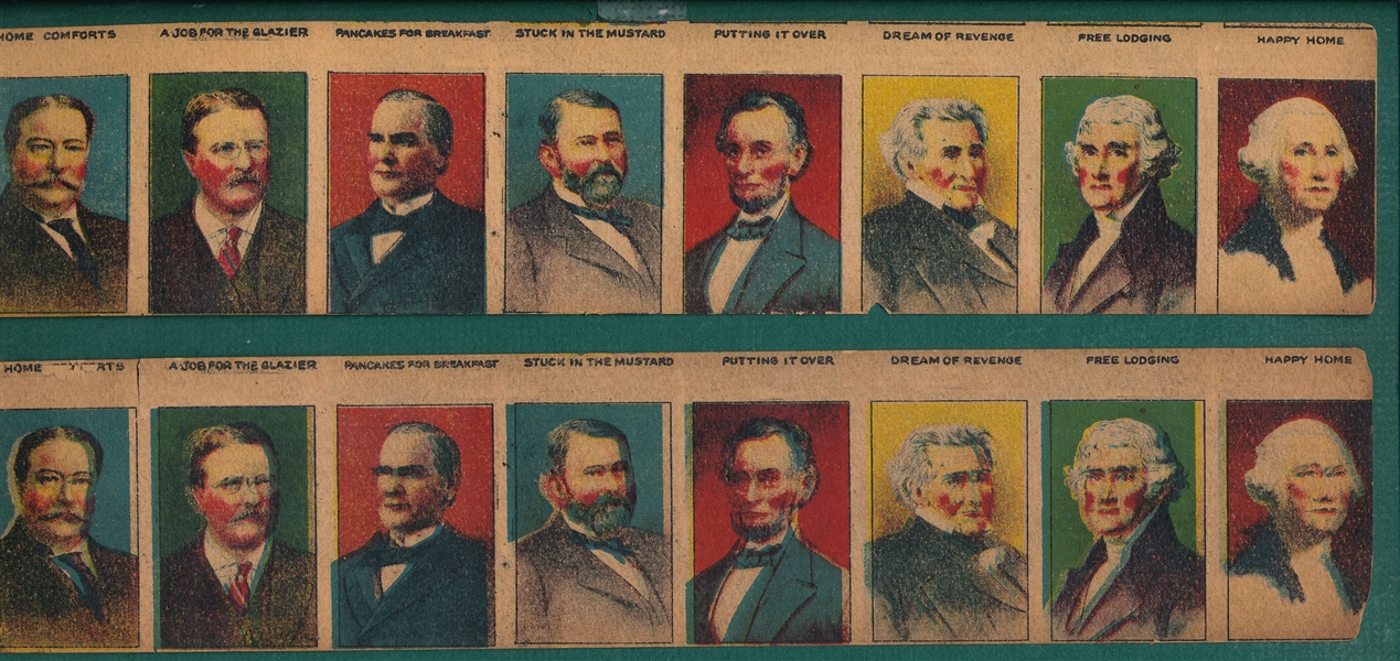 1920s W563 U. S. Presidents, (2) Strips of (10) Cards