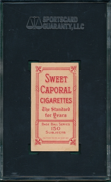 1909-1911 T206 Criger Sweet Caporal Cigarettes SGC 55 *Brilliant Colors*