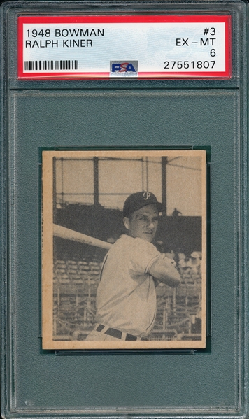 1948 Bowman #3 Ralph Kiner PSA 6 *Rookie*