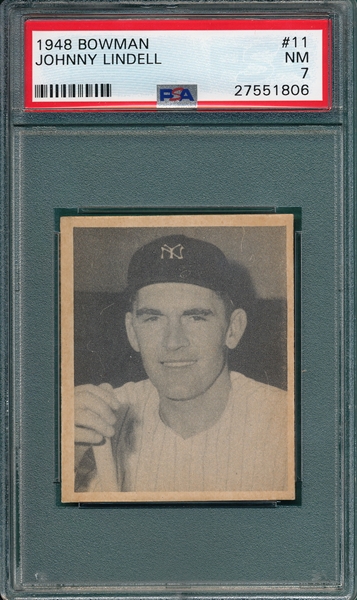 1948 Bowman #11 Johnny Lindell PSA 7 