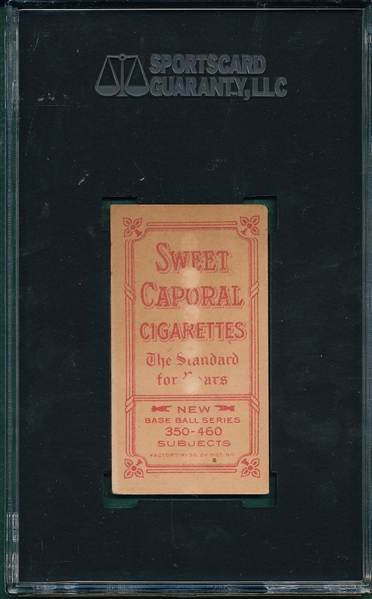 1909-1911 T206 Bridwell, Portrait W/ Cap, Sweet Caporal Cigarettes SGC 10 *Presents Better*