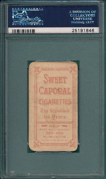 1909-1911 T206 Abbaticchio, Blue Sleeves, Sweet Caporal Cigarettes PSA 1