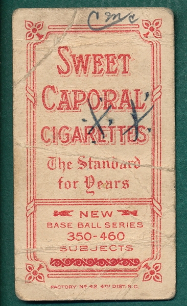 1909-1911 T206 Cobb, Bat Off, Sweet Caporal Cigarettes 
