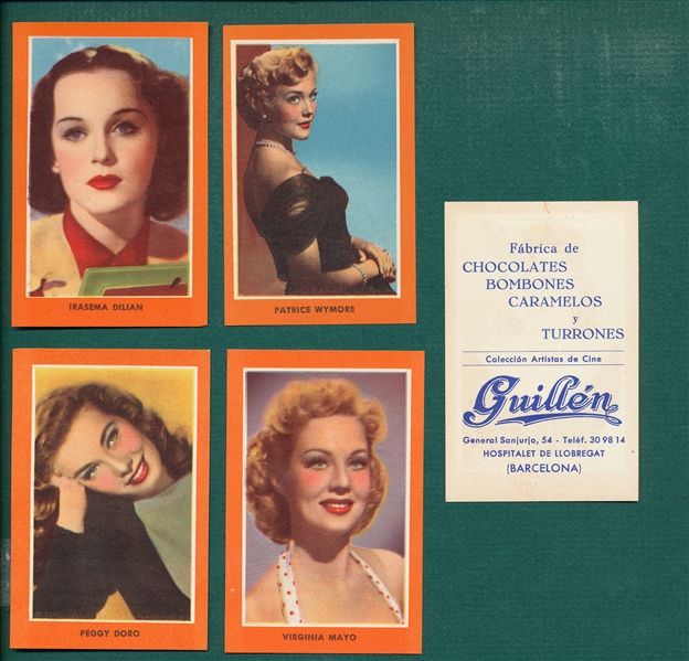 1954 Guillen Chocolate Cinema Stars Lot of (21) W/ Rhonda Fleming