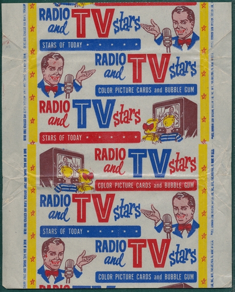 1953 Bowman Television & Radio Stars of NBC, Wrapper