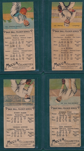 1911 T201 Mecca Double Folder Lot of (4) W/ Leach/Gibson
