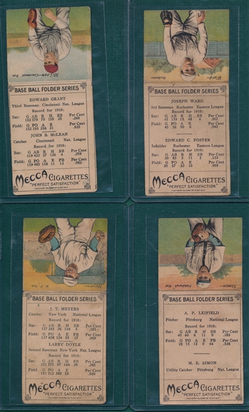 1911 T201 Mecca Double Folder Lot of (4) W/ Grant/McLean