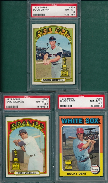 1972/75 Topps All Star Rookies, Lot of (3) W/ PSA 8.5