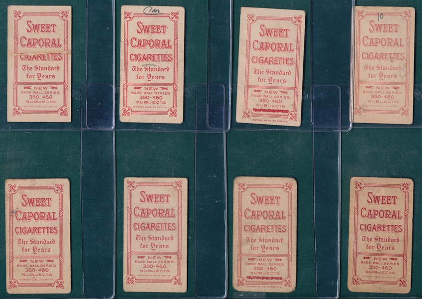 1909-1911 T206 Lot of (8) Sweet Caporal Cigarettes Series 460 W/ Seymour