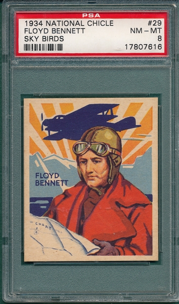 1934 National Chicle #29 Floyd Bennett, Sky Birds, PSA 8