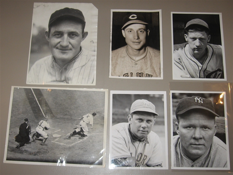 1929-39 Lot of (7) Baseball Press Photos W/ Bill Terry