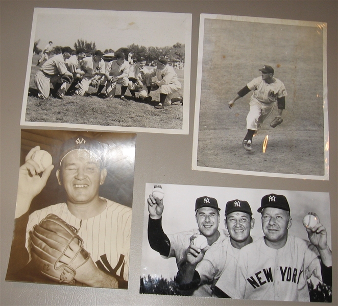 1938-52 Lot of (4) New York Yankees Press Photos W/ Crosetti