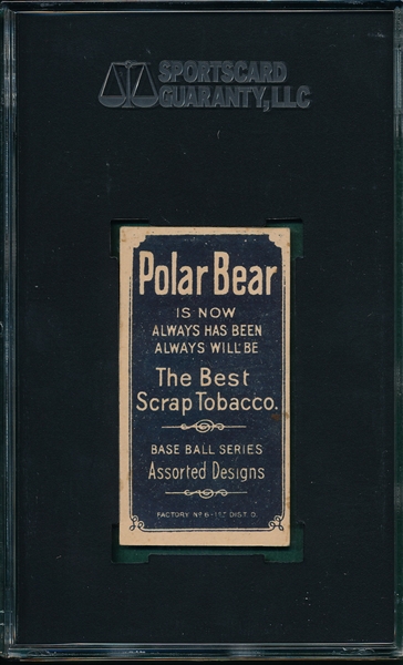 1909-1911 T206 Street, Catching, Polar Bear, SGC 50 *Missing Part of Frame*