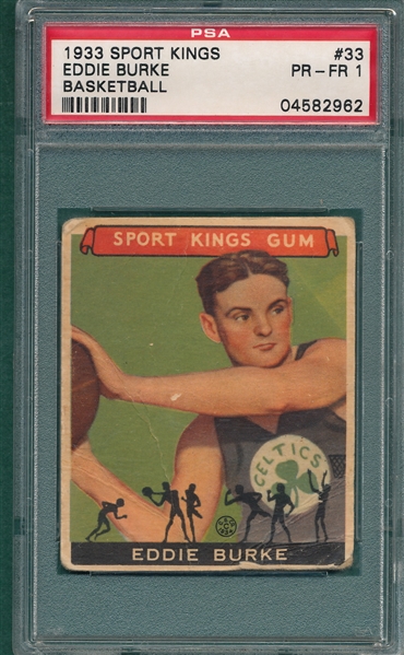 1933 Sports Kings #33 Eddie Burke PSA 1