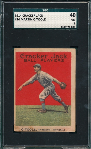 1914 Cracker Jack #54 Martin O'Toole SG 40