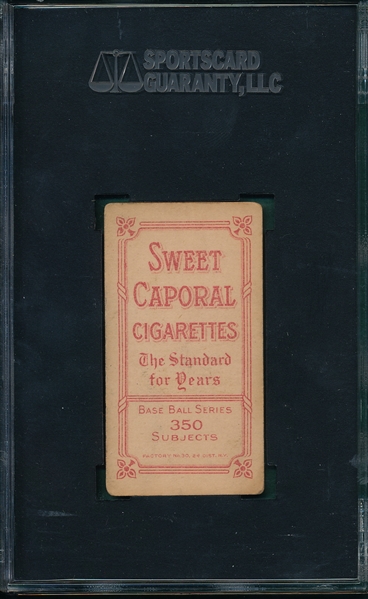 1909-1911 T206 Waddell, Portrait,  Sweet Caporal Cigarettes SGC 45