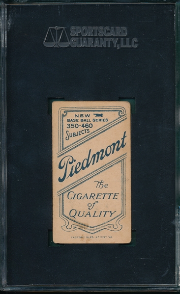 1909-1911 T206 Evers, Chicago On Shirt Piedmont Cigarettes SGC 40