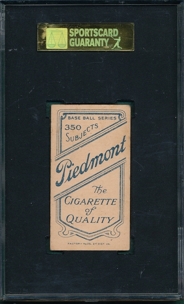 1909-1911 T206 Crawford, Bat, Piedmont Cigarettes SGC 60