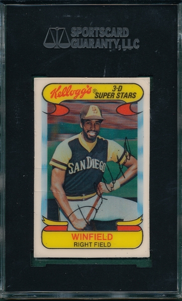 1978 Kellogg's #11 Dave Winfield, Autographed,  SGC Authentic