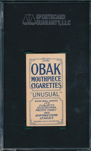 1910 T212-2 Byrd Obak Cigarettes SGC 50