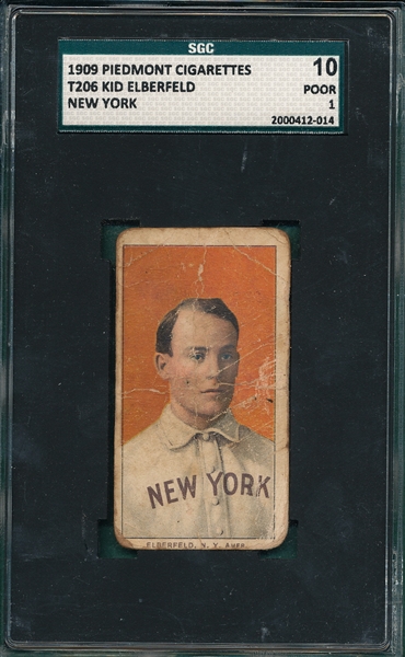 1909-1911 T206 Elberfeld, NY, Piedmont Cigarettes SGC 10 *Orange Background*