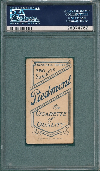 1909-1911 T206 Doyle, Joe, Piedmont Cigarettes PSA 2