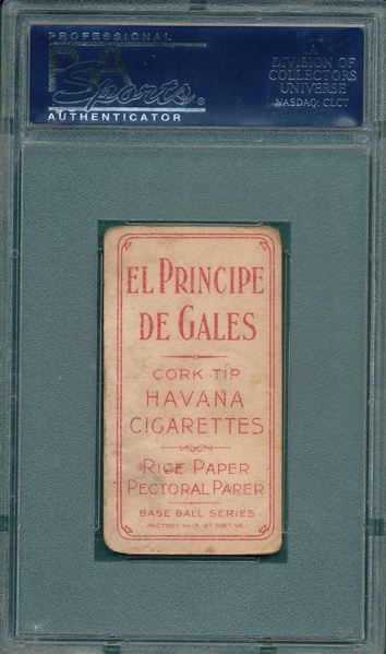 1909-1911 T206 Demmitt, NY, El Principe De Gales Cigarettes PSA 1