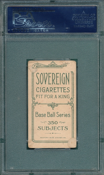 1909-1911 T206 Hall Sovereign Cigarettes PSA 1.5