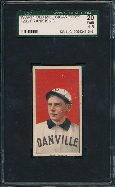 1909-1911 T206 King Old Mill Cigarettes SGC 20