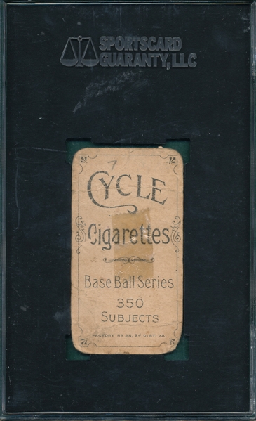 1909-1911 T206 Speaker Cycle Cigarettes SGC Authentic