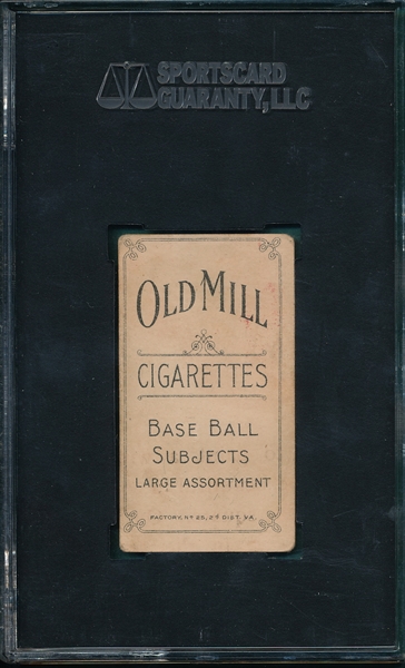 1909-1911 T206 McGraw, Portrait W/ Cap, Old Mill Cigarettes SGC 30