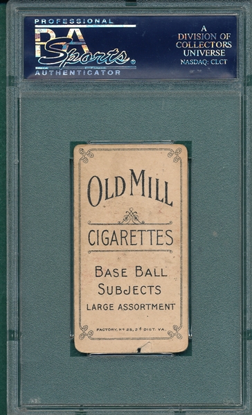 1909-1911 T206 Chance, Yellow Portrait, Old Mill Cigarettes PSA 2