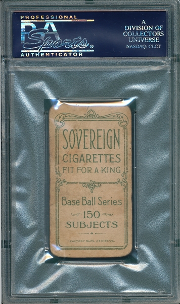 1909-1911 T206 Evers, Portrait, Sovereign Cigarettes PSA 1