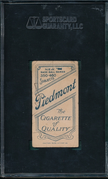 1909-1911 T206 Mathewson, Dark Cap, Piedmont Cigarettes SGC 10