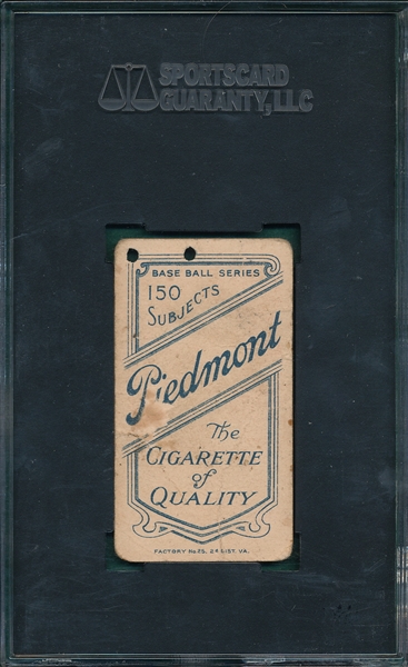 1909-1911 T206 Griffith, Portrait, Piedmont Cigarettes SGC 10