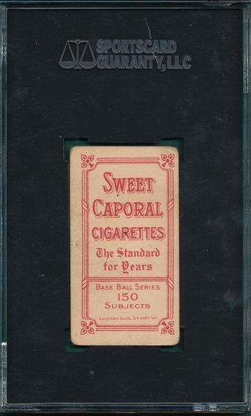 1909-1911 T206 Evers, Portrait, Sweet Caporal Cigarettes SGC 30 *Factory 25*