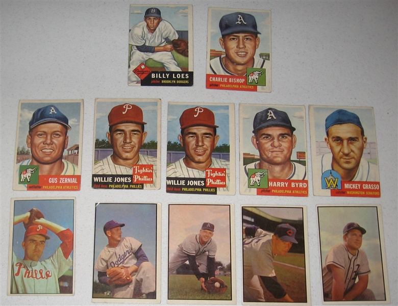 1953 Bowman/Topps Lot of (13) W/ #153 Ford