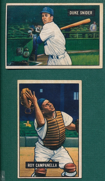 1951 Bowman #31 Campanella & #32 Snider, Lot of (2) 
