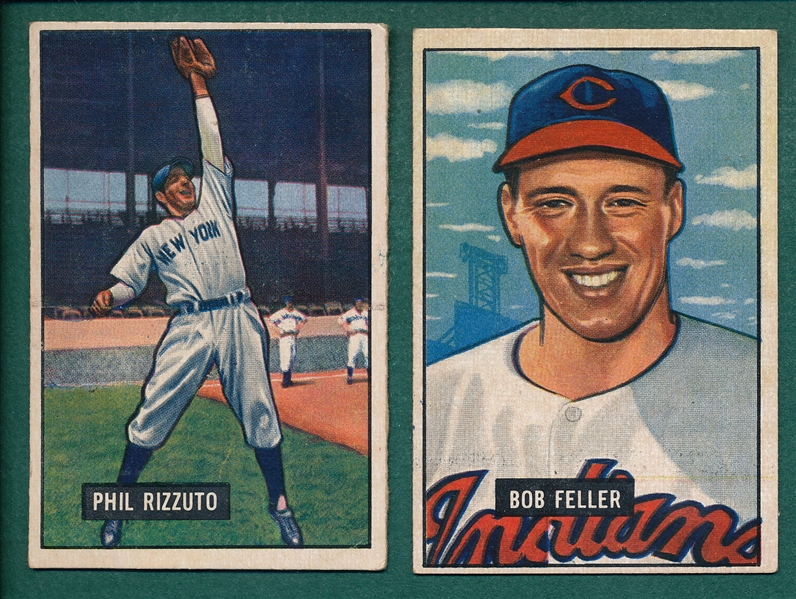 1951 Bowman #26 Rizzuto & #30 Feller, Lot of (2) 