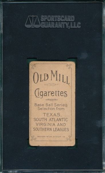 1909-1911 T206 Bay Old Mill Cigarettes SGC 35 *Southern League*