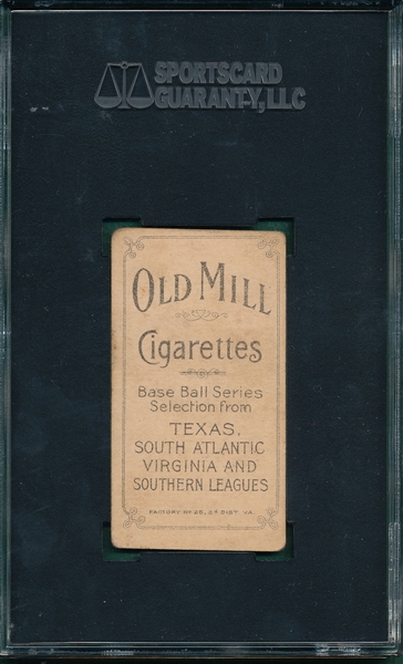 1909-1911 T206 Cranston Old Mill Cigarettes SGC 20 *Southern League*