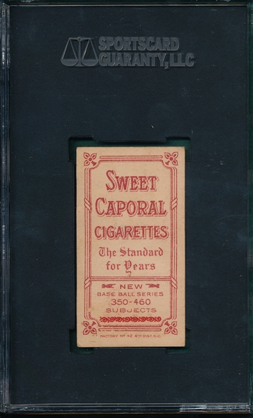 1909-1911 T206 Davis, Davis on Front, Sweet Caporal Cigarettes SGC 30