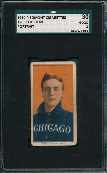 1909-1911 T206 Fiene, Portrait, Piedmont Cigarettes SGC 30