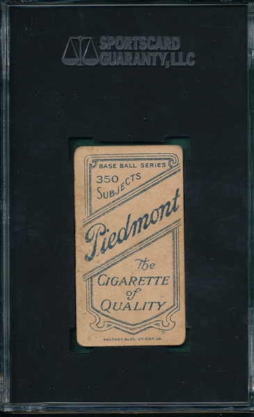 1909-1911 T206 Fiene, Portrait, Piedmont Cigarettes SGC 30
