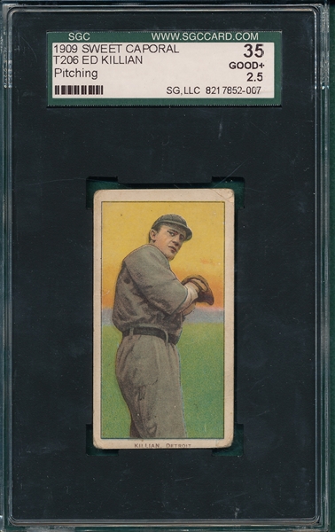 1909-1911 T206 Killian, Pitching, Sweet Caporal Cigarettes SGC 35