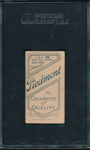 1909-1911 T206 Sheckard, Glove Showing, Piedmont Cigarettes SGC 45